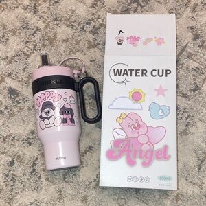 Black Pink water tumbler NWT 850ML COMES WITH STRAW. “HAPPY”
